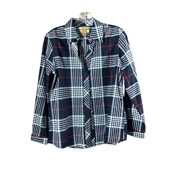 Gold Label Investments Tops - Gold Label Investments Women's Black Plaid Buttoned Down Top